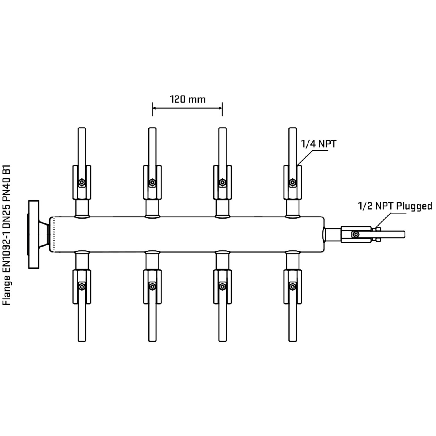 M508B090310 Manifolds Stainless Steel Double Sided