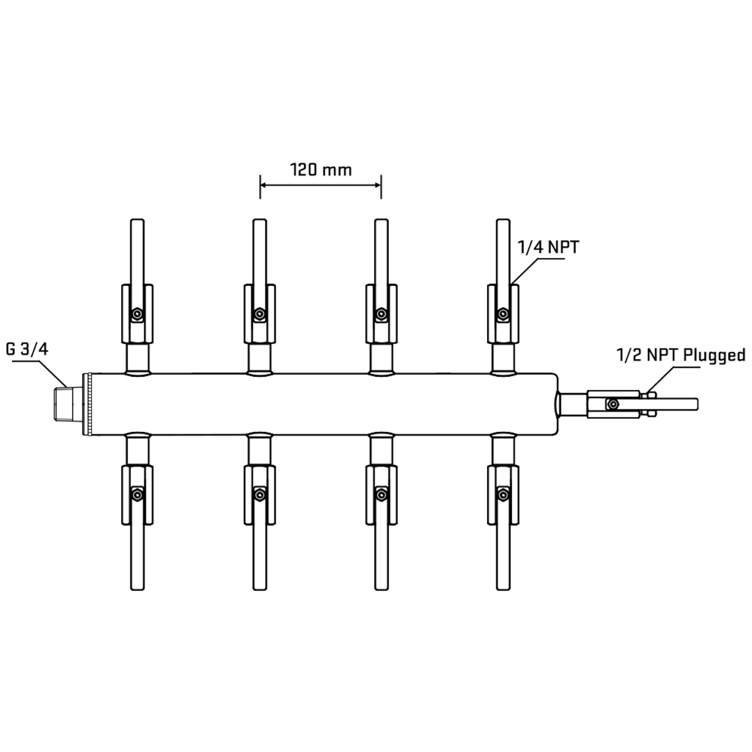 M508B090410 Manifolds Stainless Steel Double Sided