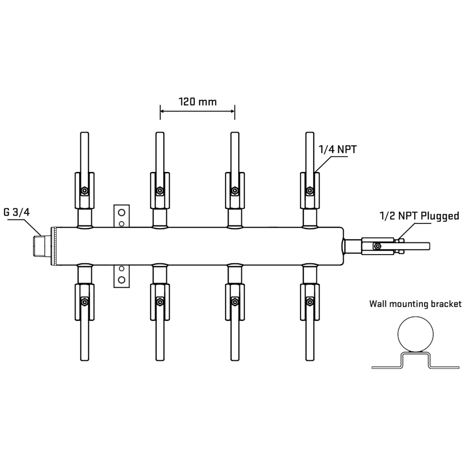 M508B090412 Manifolds Stainless Steel Double Sided