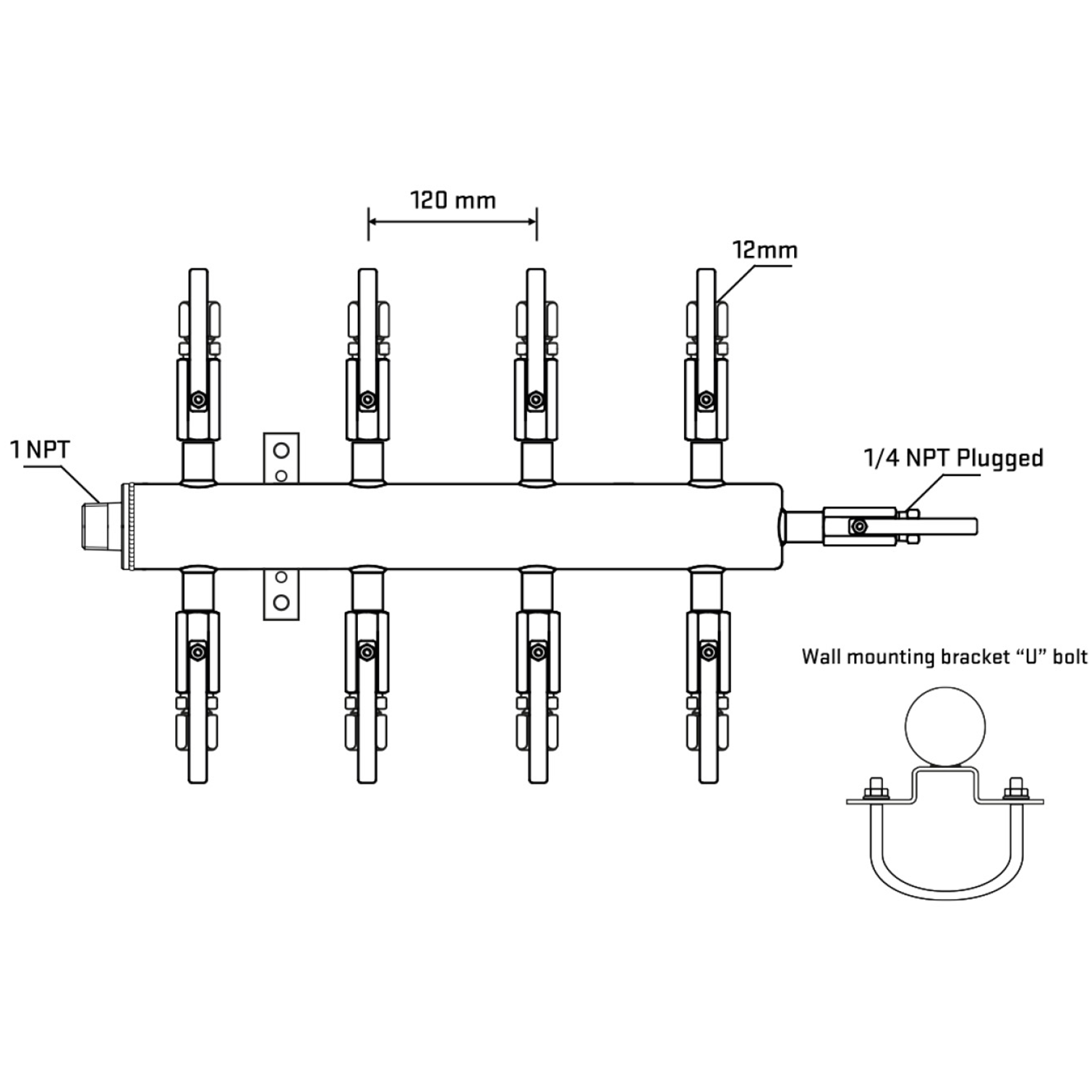 M508B110921 Manifolds Stainless Steel Double Sided