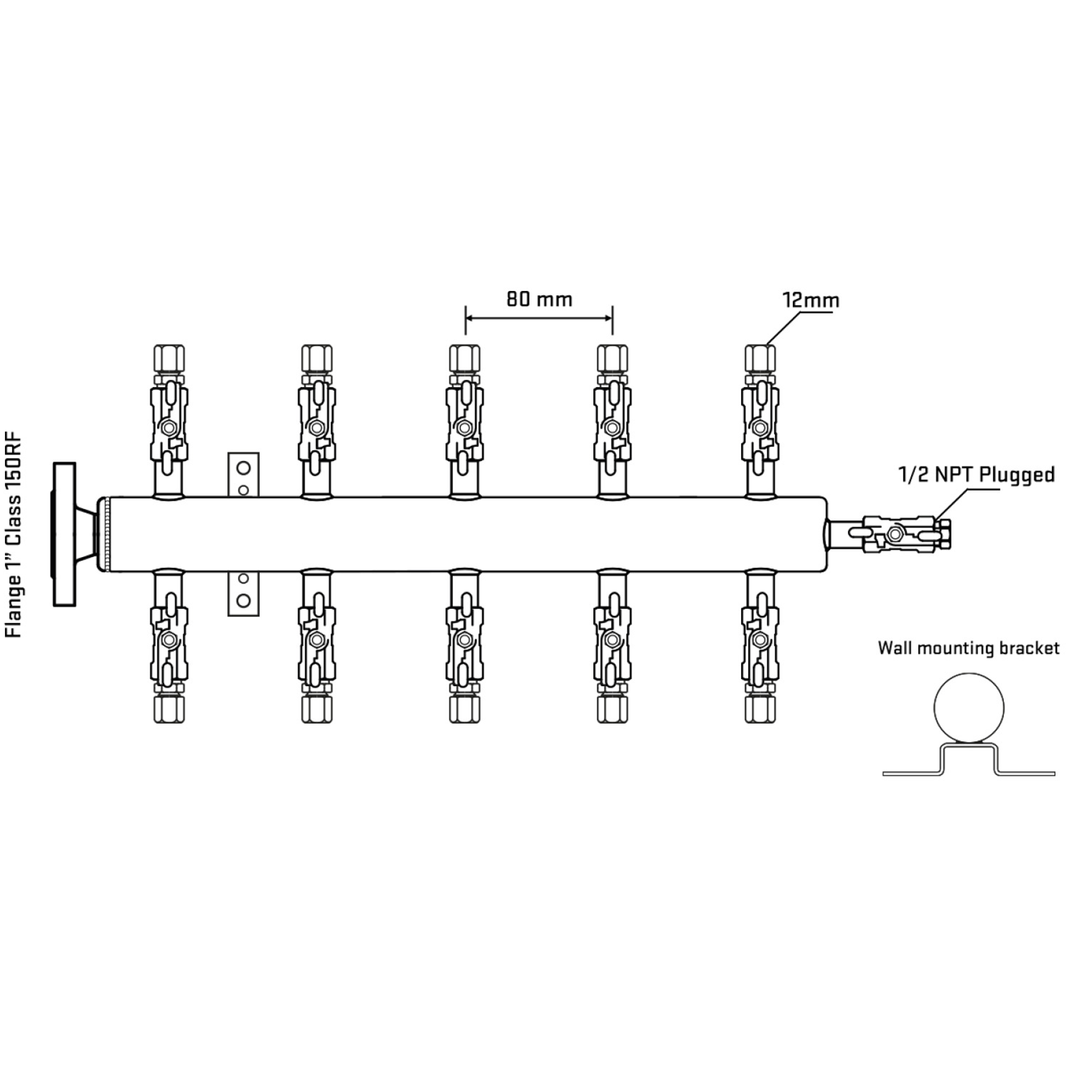 M510A040112 Manifolds Stainless Steel Double Sided