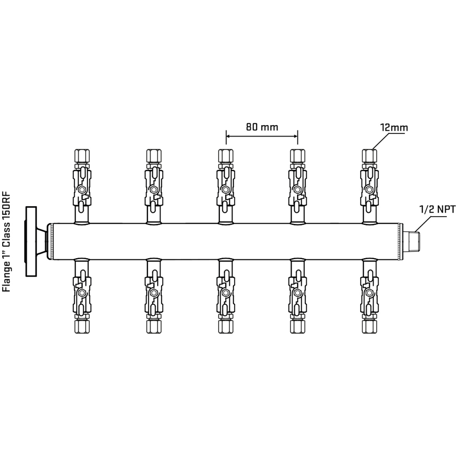 M510A040130 Manifolds Stainless Steel Double Sided