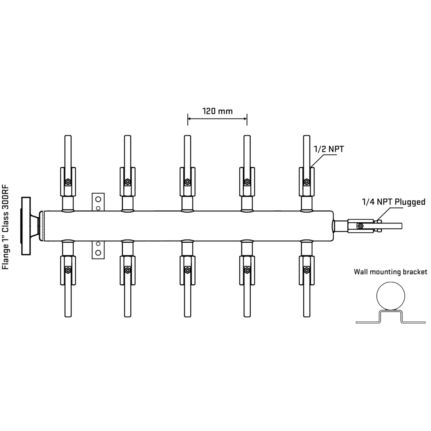 M510B080222 Manifolds Stainless Steel Double Sided