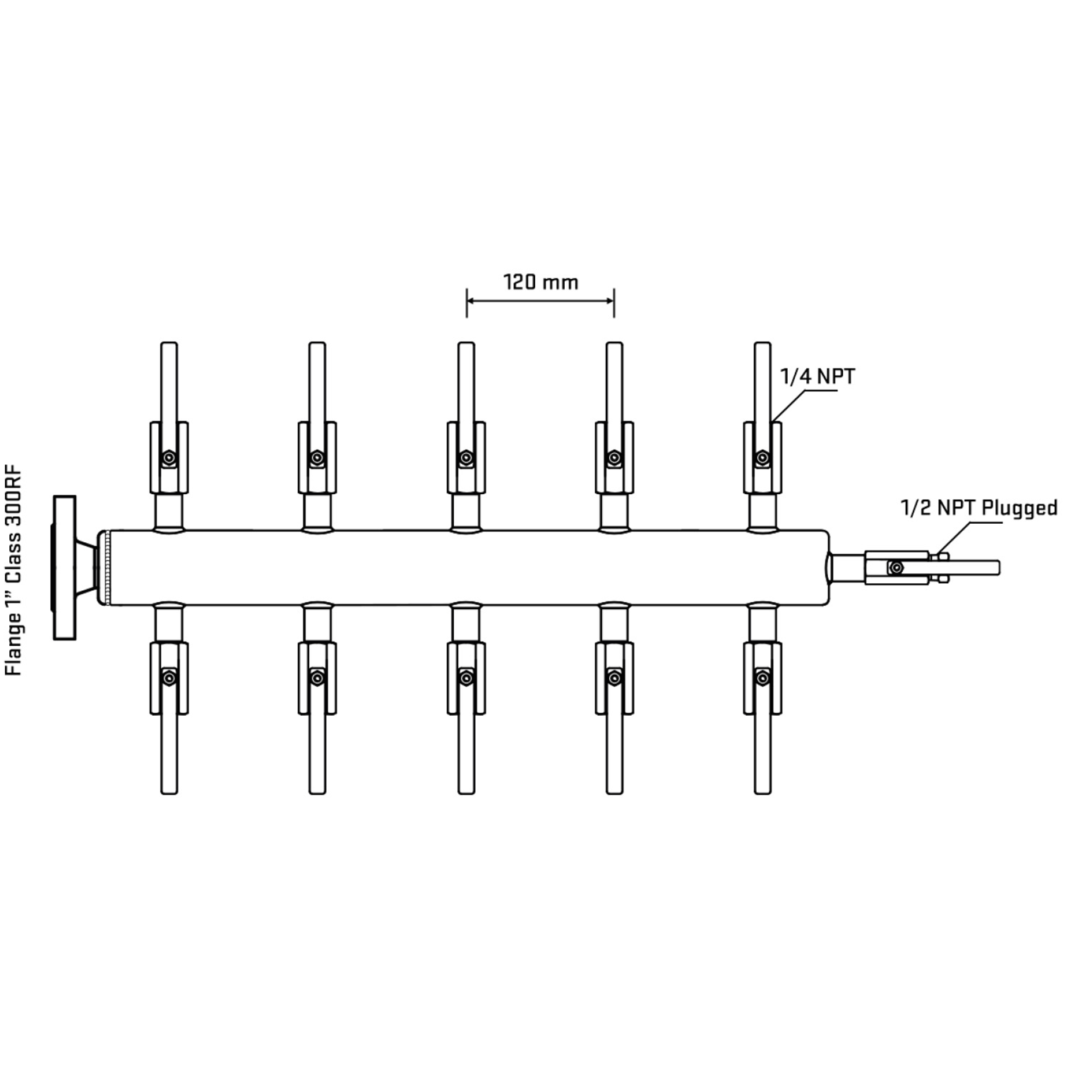 M510B090210 Manifolds Stainless Steel Double Sided