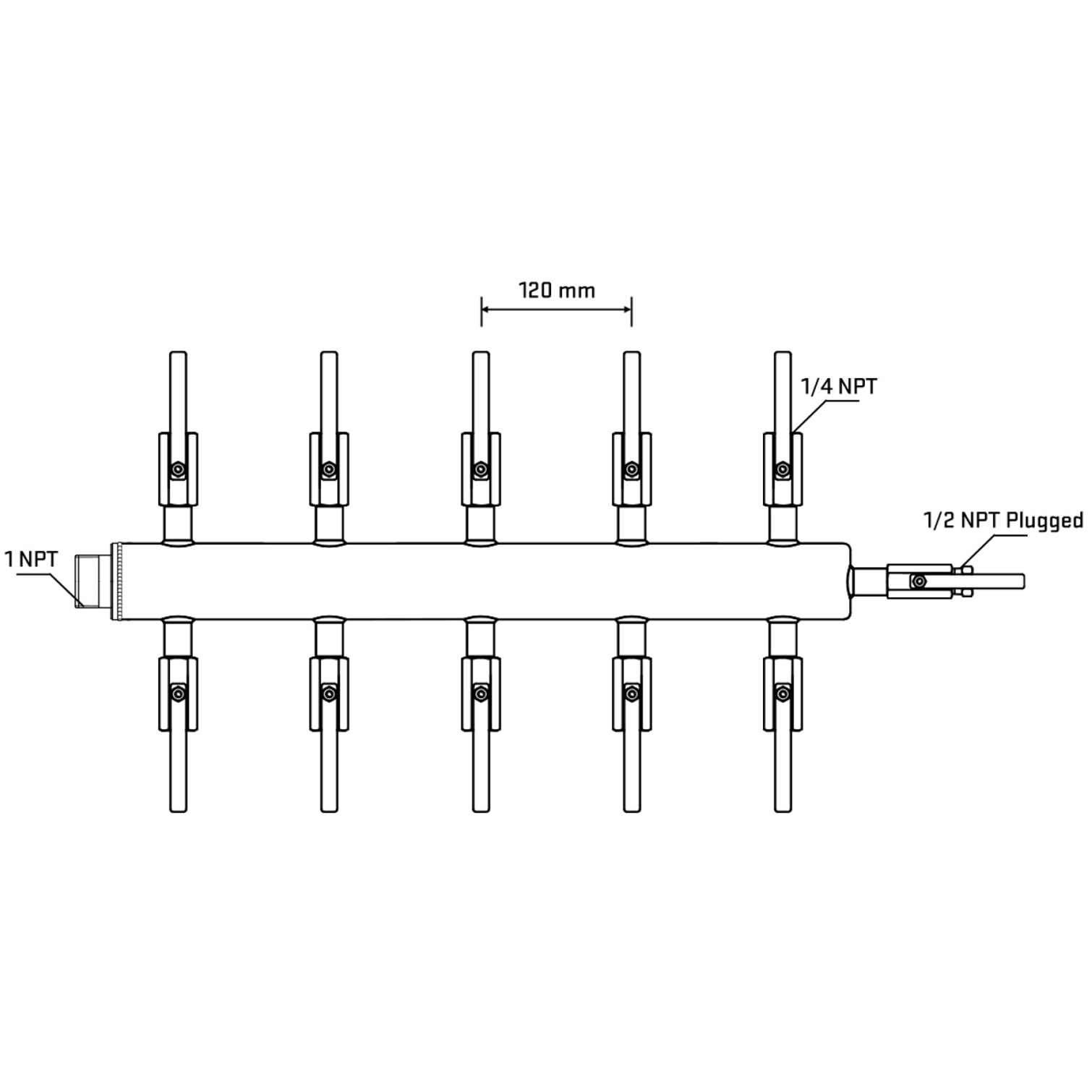 M510B091110 Manifolds Stainless Steel Double Sided