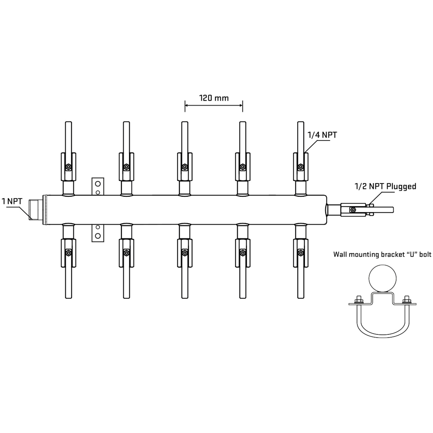 M510B091111 Manifolds Stainless Steel Double Sided