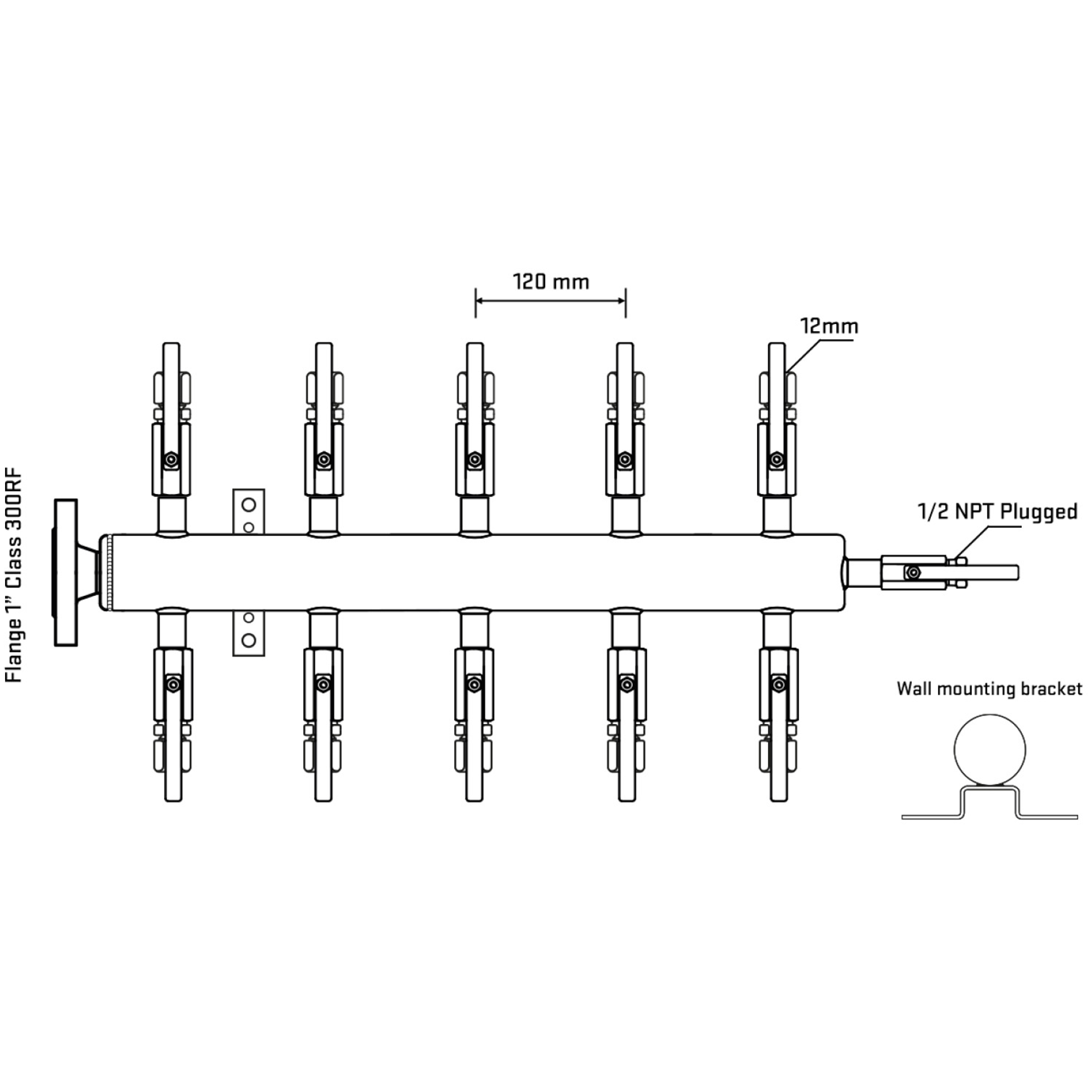 M510B110212 Manifolds Stainless Steel Double Sided