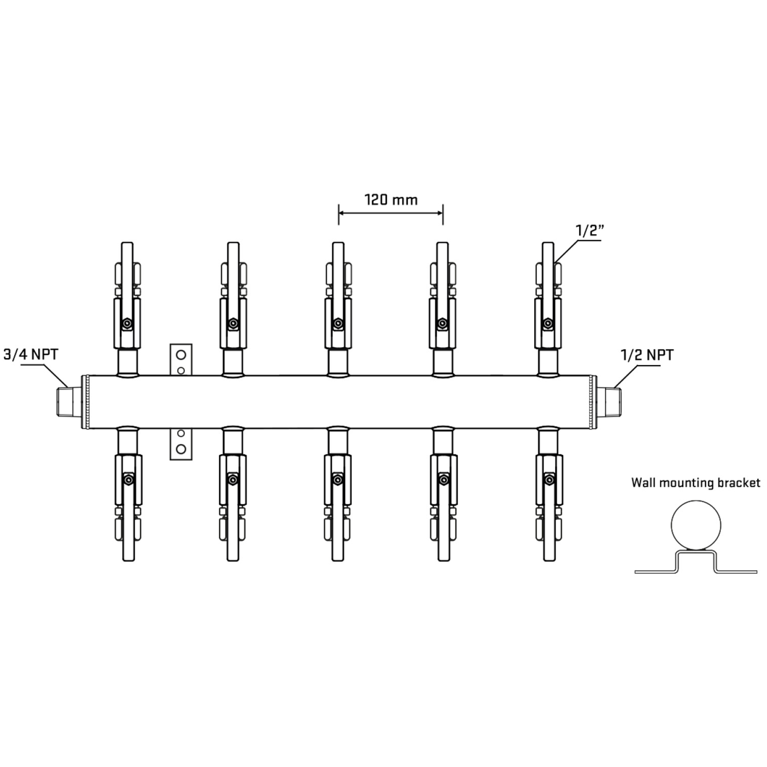 M510B120832 Manifolds Stainless Steel Double Sided