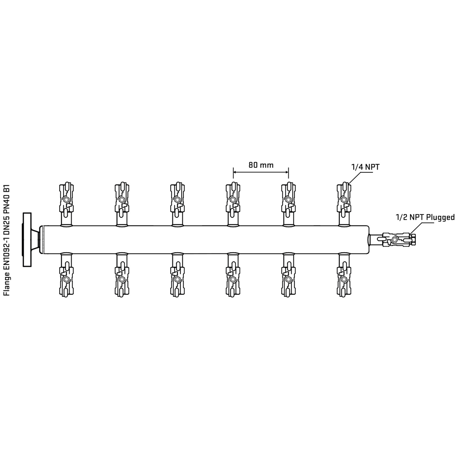 M512A020310 Manifolds Stainless Steel Double Sided
