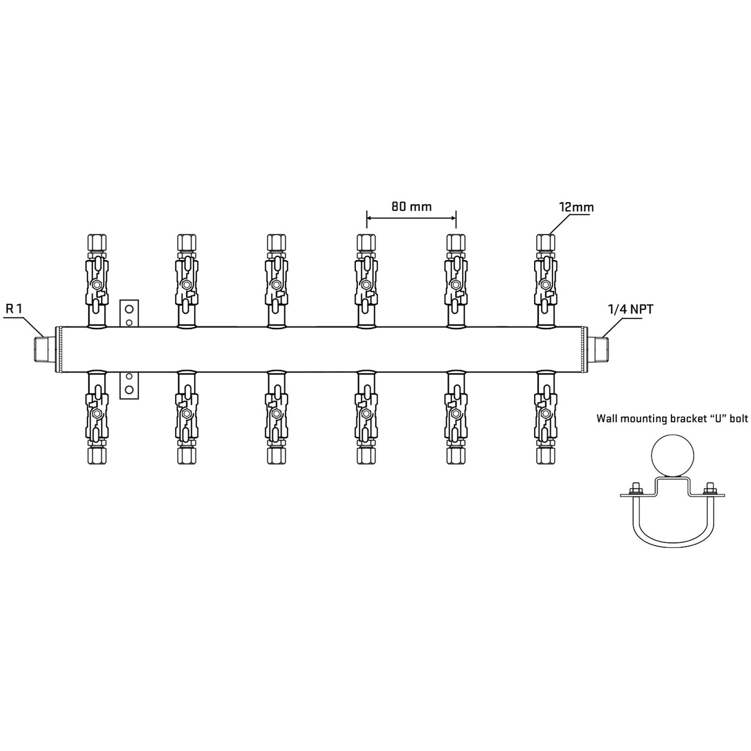 M512A040541 Manifolds Stainless Steel Double Sided