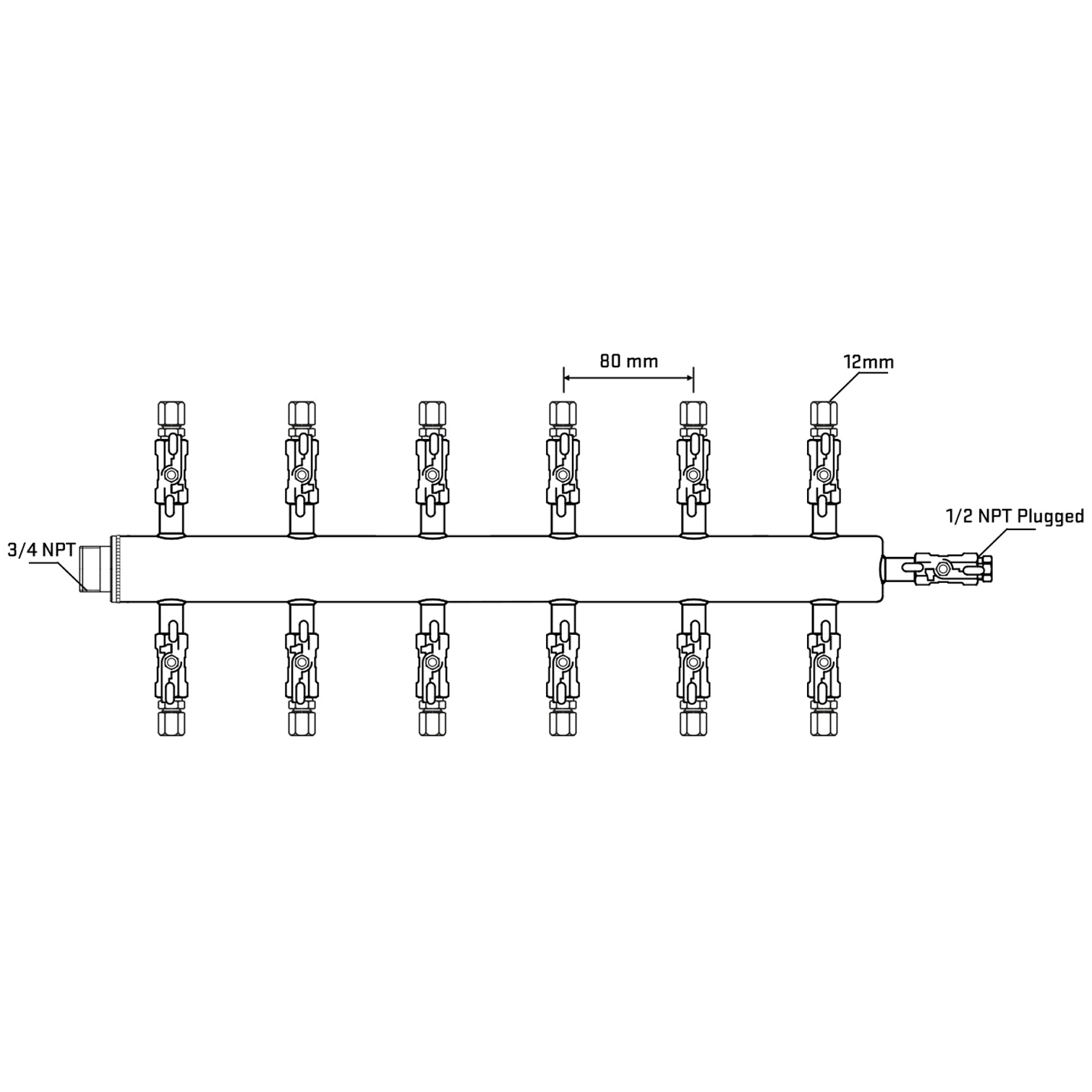 M512A041010 Manifolds Stainless Steel Double Sided