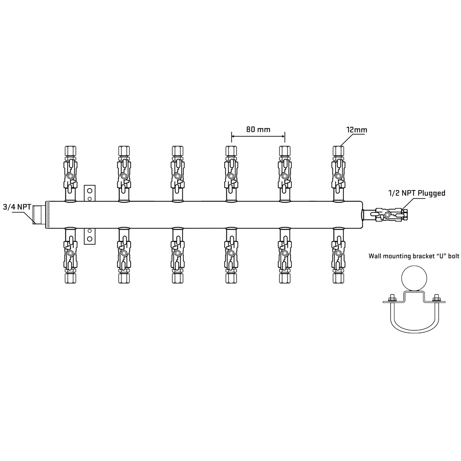 M512A041011 Manifolds Stainless Steel Double Sided