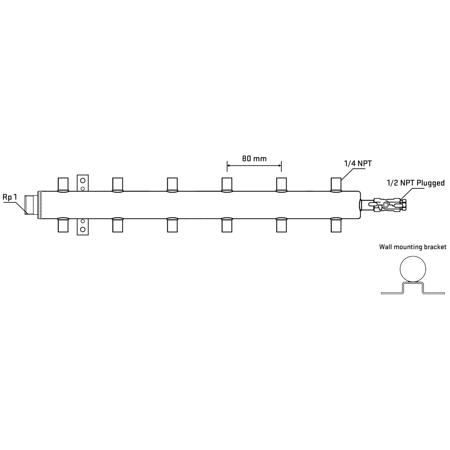 M512A070712 Manifolds Stainless Steel Double Sided