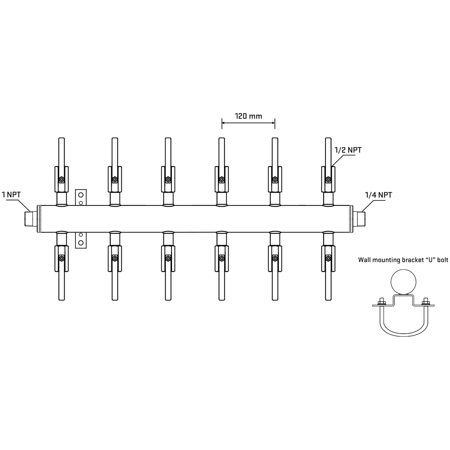 M512B080941 Manifolds Stainless Steel Double Sided