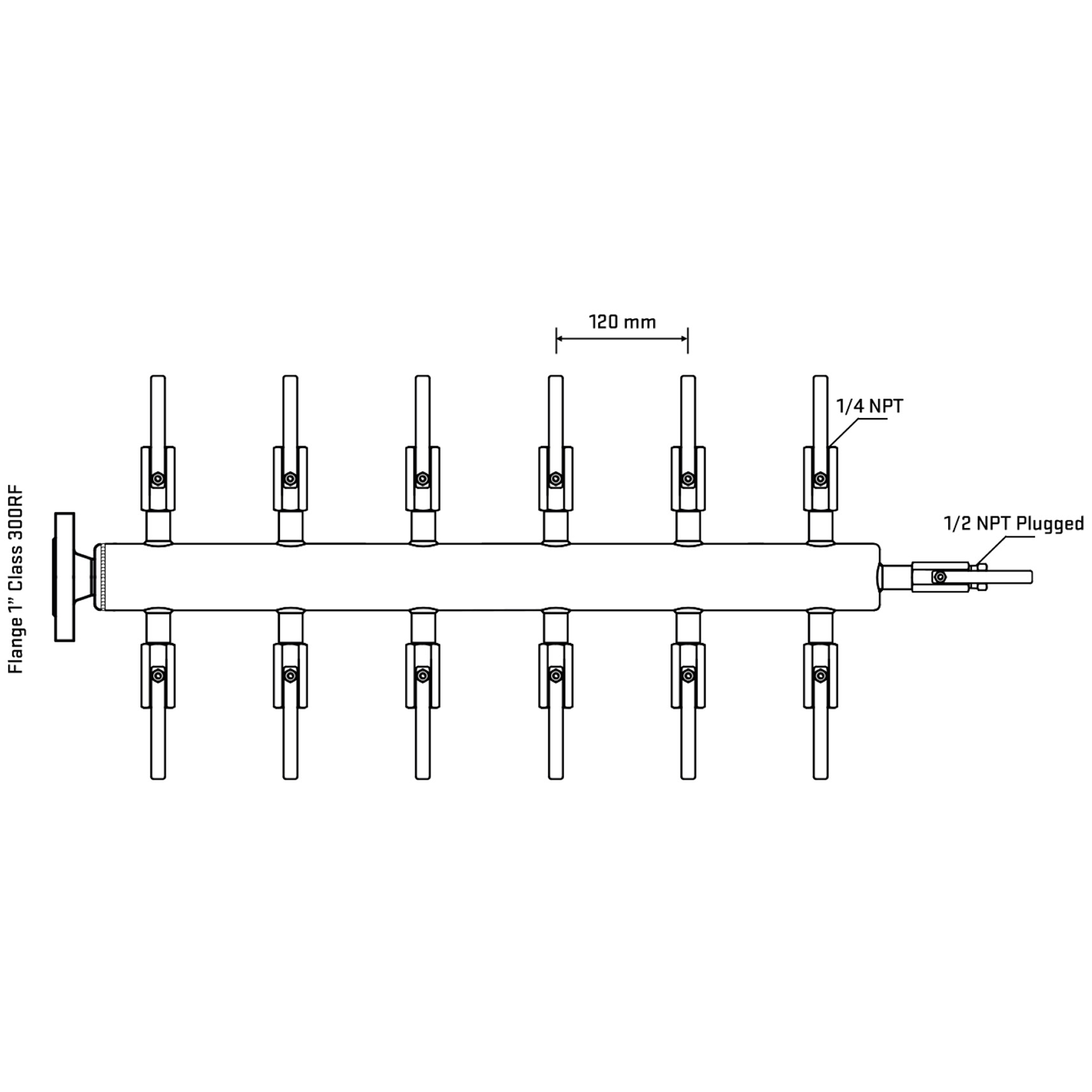 M512B090210 Manifolds Stainless Steel Double Sided