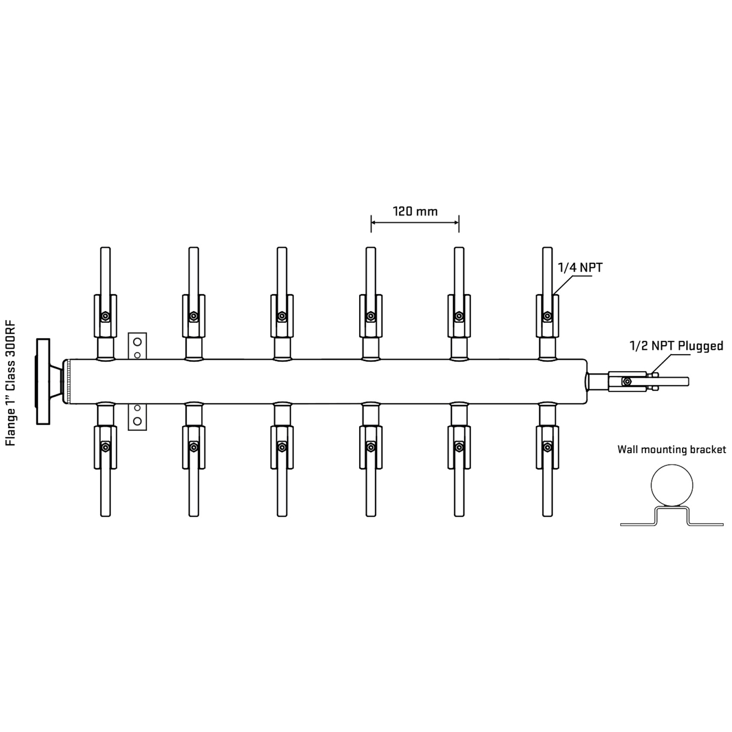 M512B090212 Manifolds Stainless Steel Double Sided
