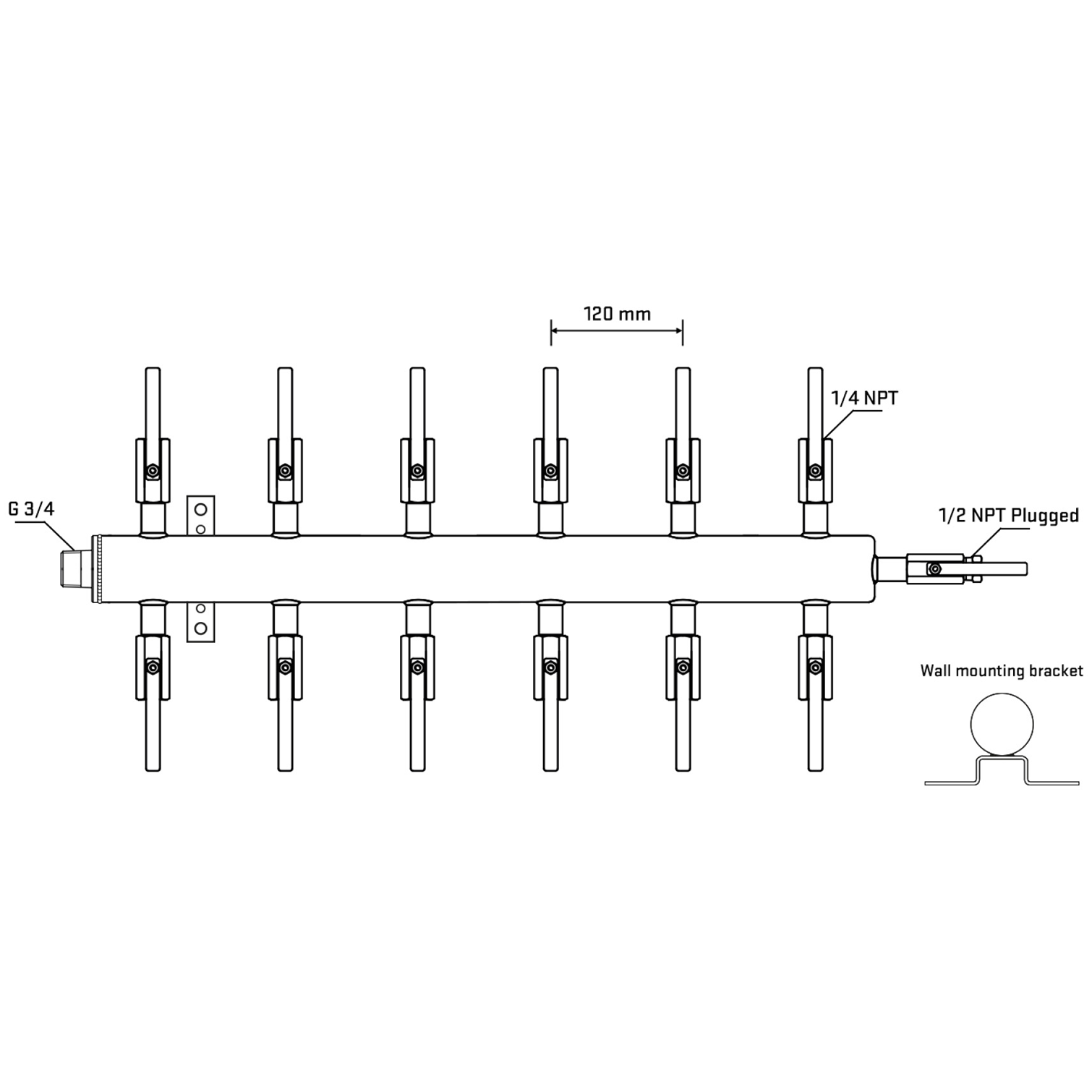 M512B090412 Manifolds Stainless Steel Double Sided