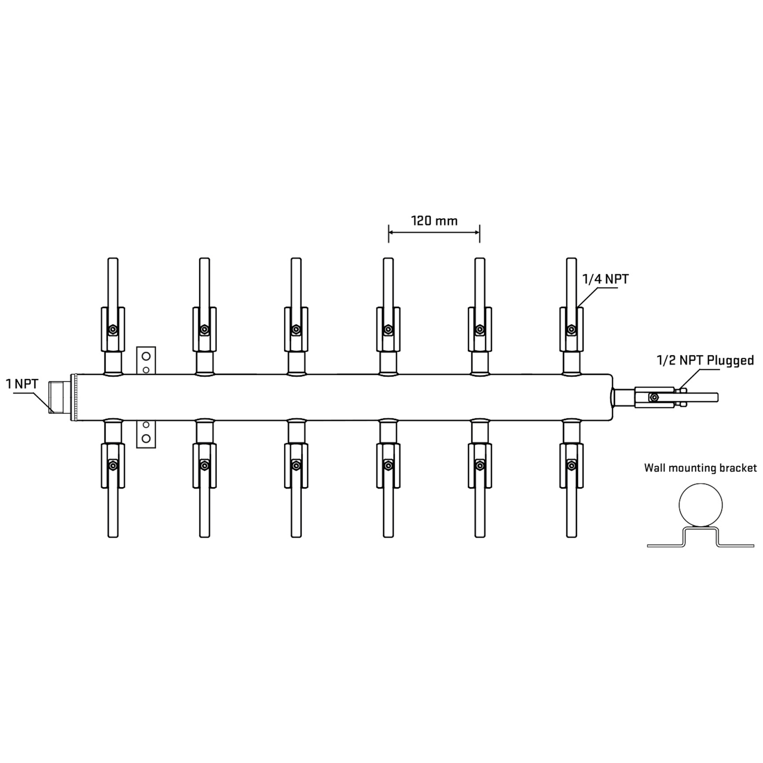 M512B091112 Manifolds Stainless Steel Double Sided