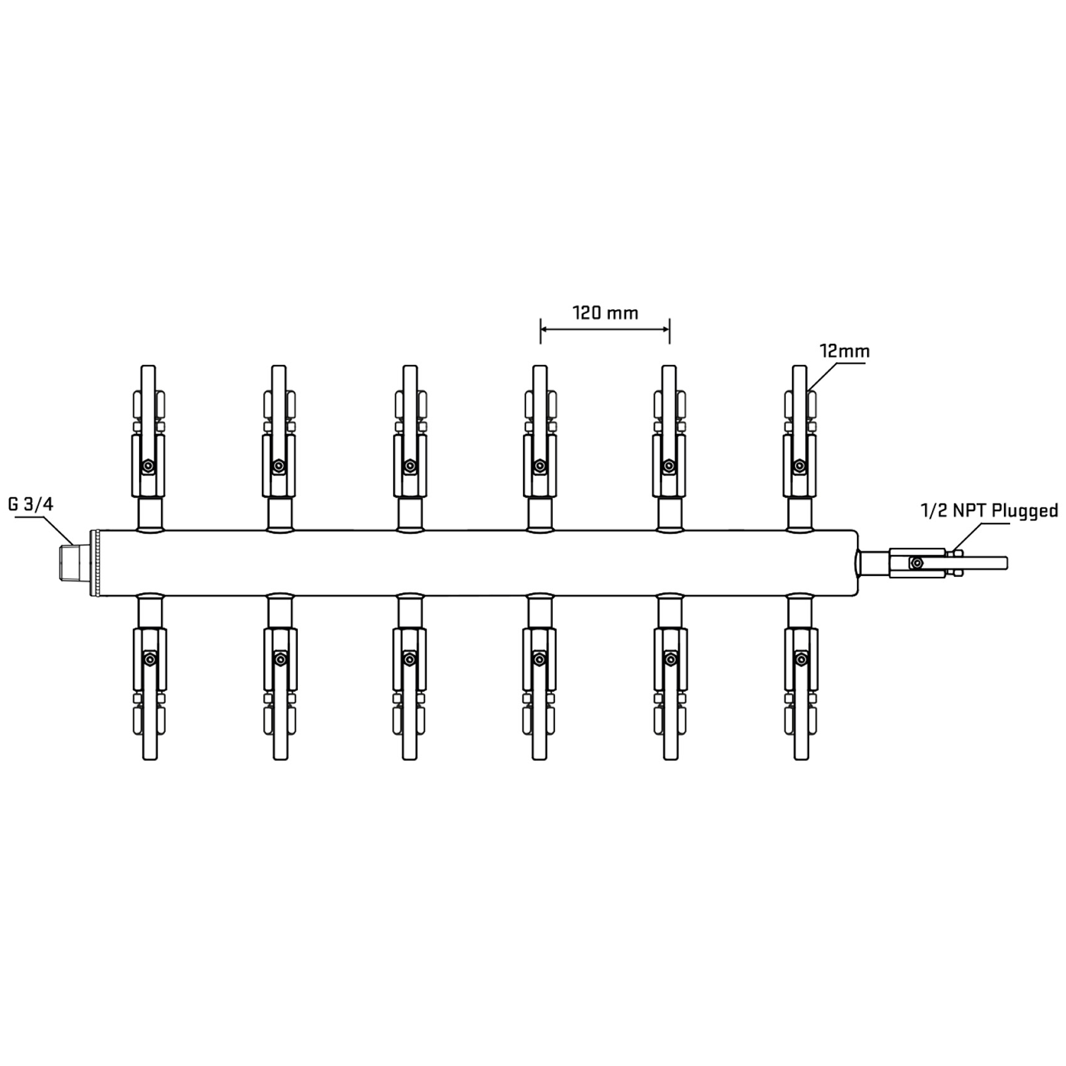 M512B110410 Manifolds Stainless Steel Double Sided