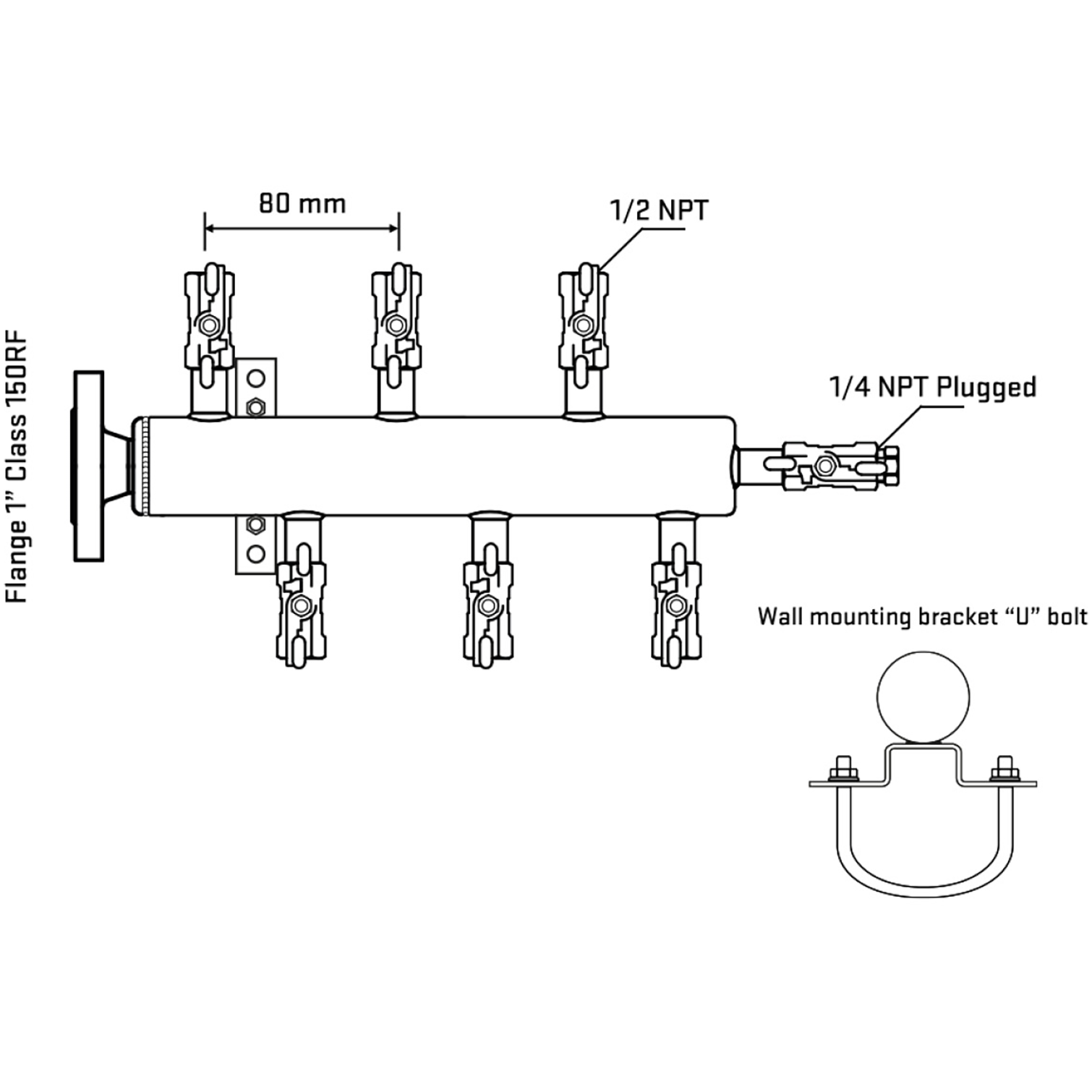 M5F1A010121 Manifolds Stainless Steel Double Sided