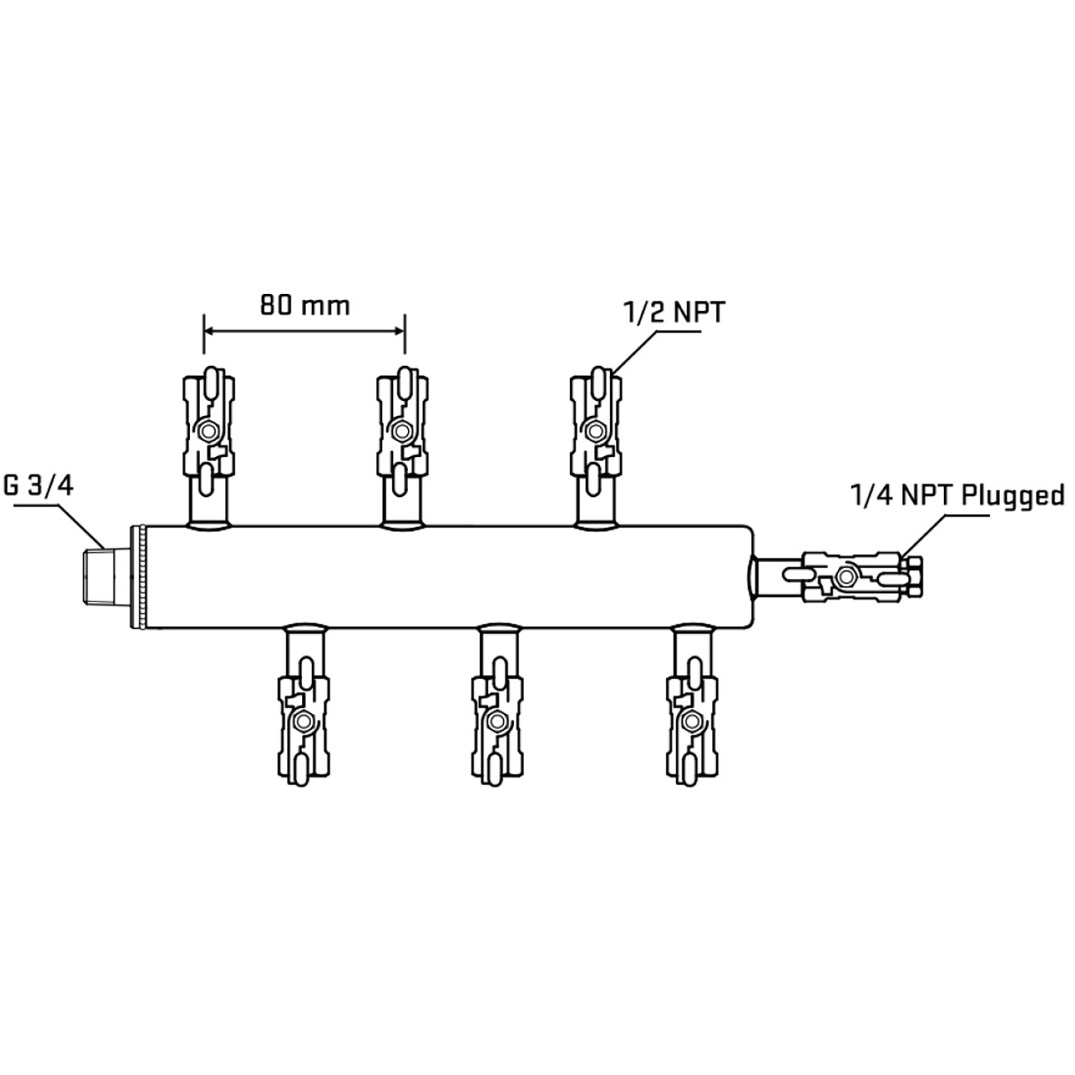 M5F1A010420 Manifolds Stainless Steel Double Sided