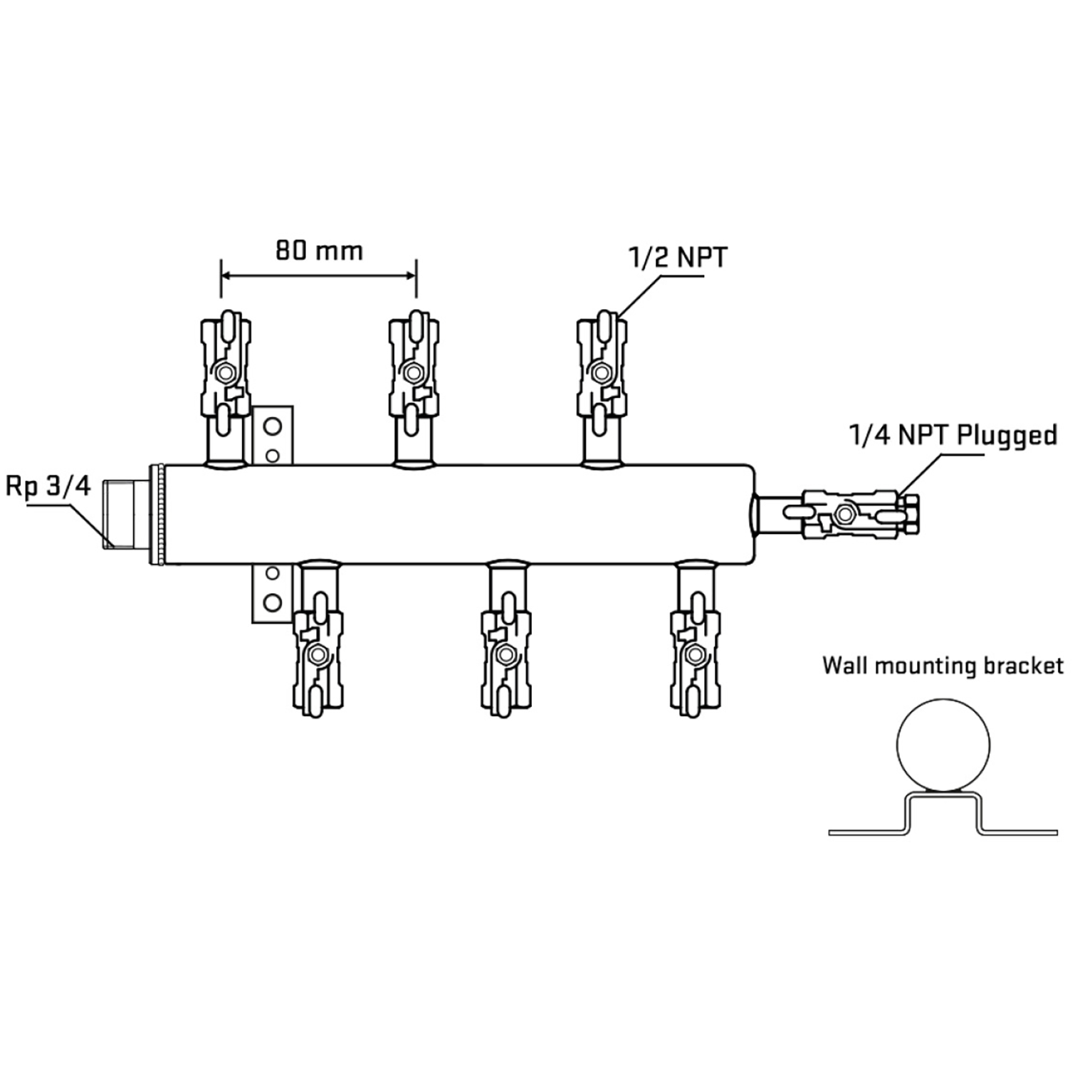 M5F1A010622 Manifolds Stainless Steel Double Sided