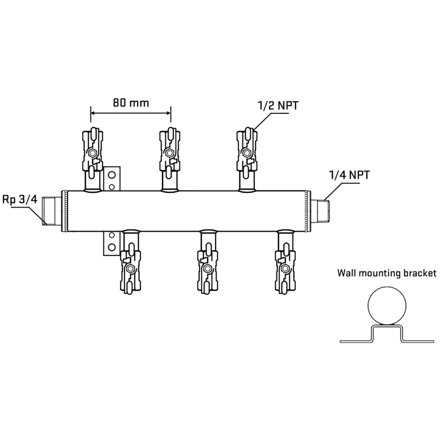 M5F1A010642 Manifolds Stainless Steel Double Sided