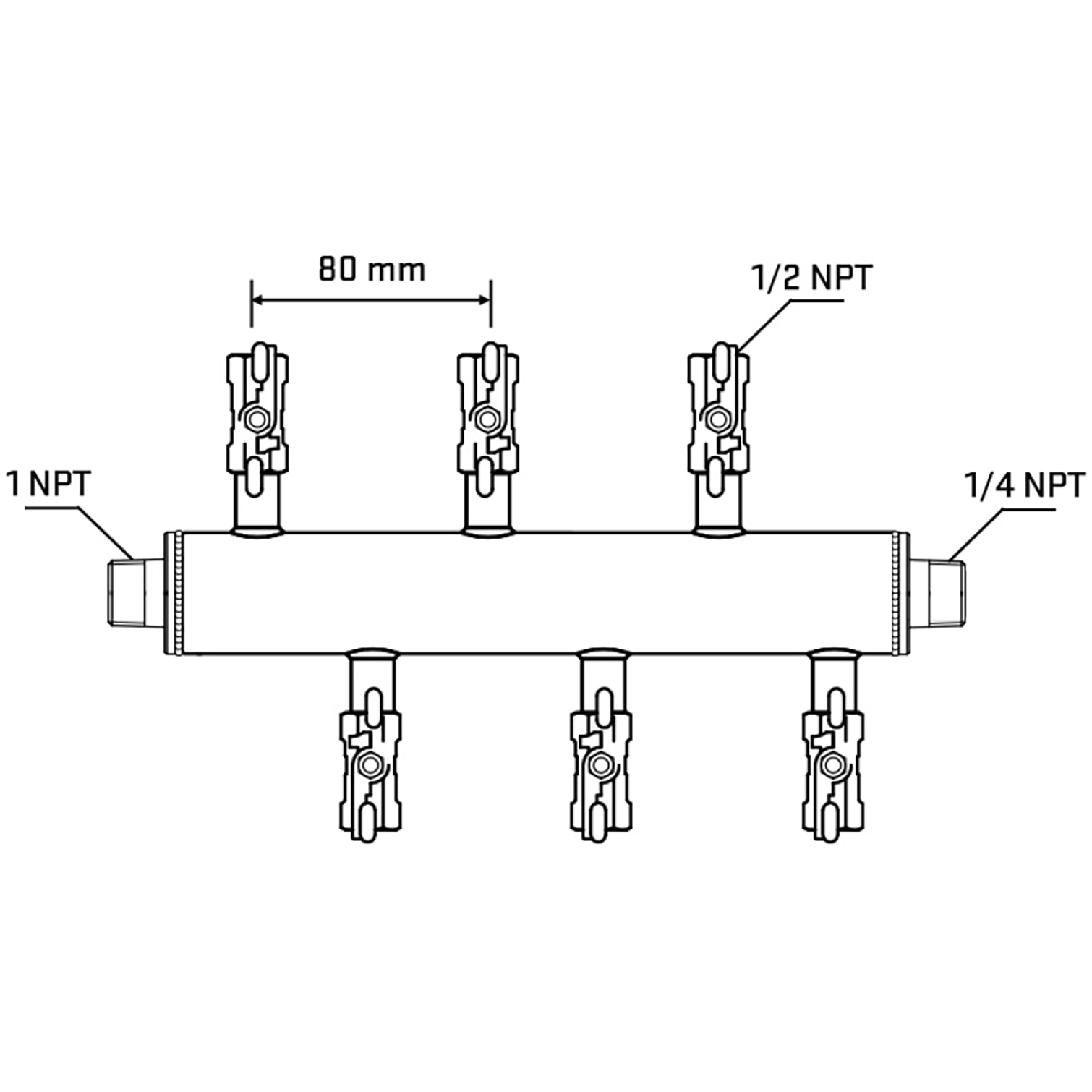 M5F1A010940 Manifolds Stainless Steel Double Sided