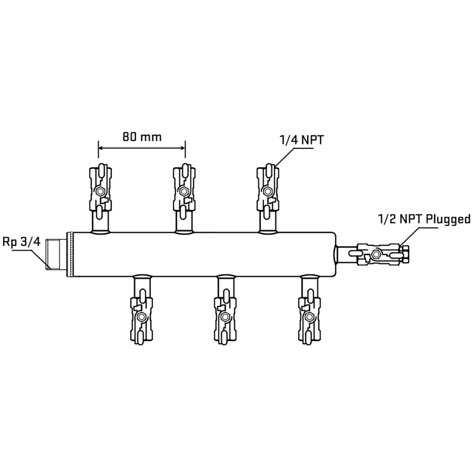 M5F1A020610 Manifolds Stainless Steel Double Sided