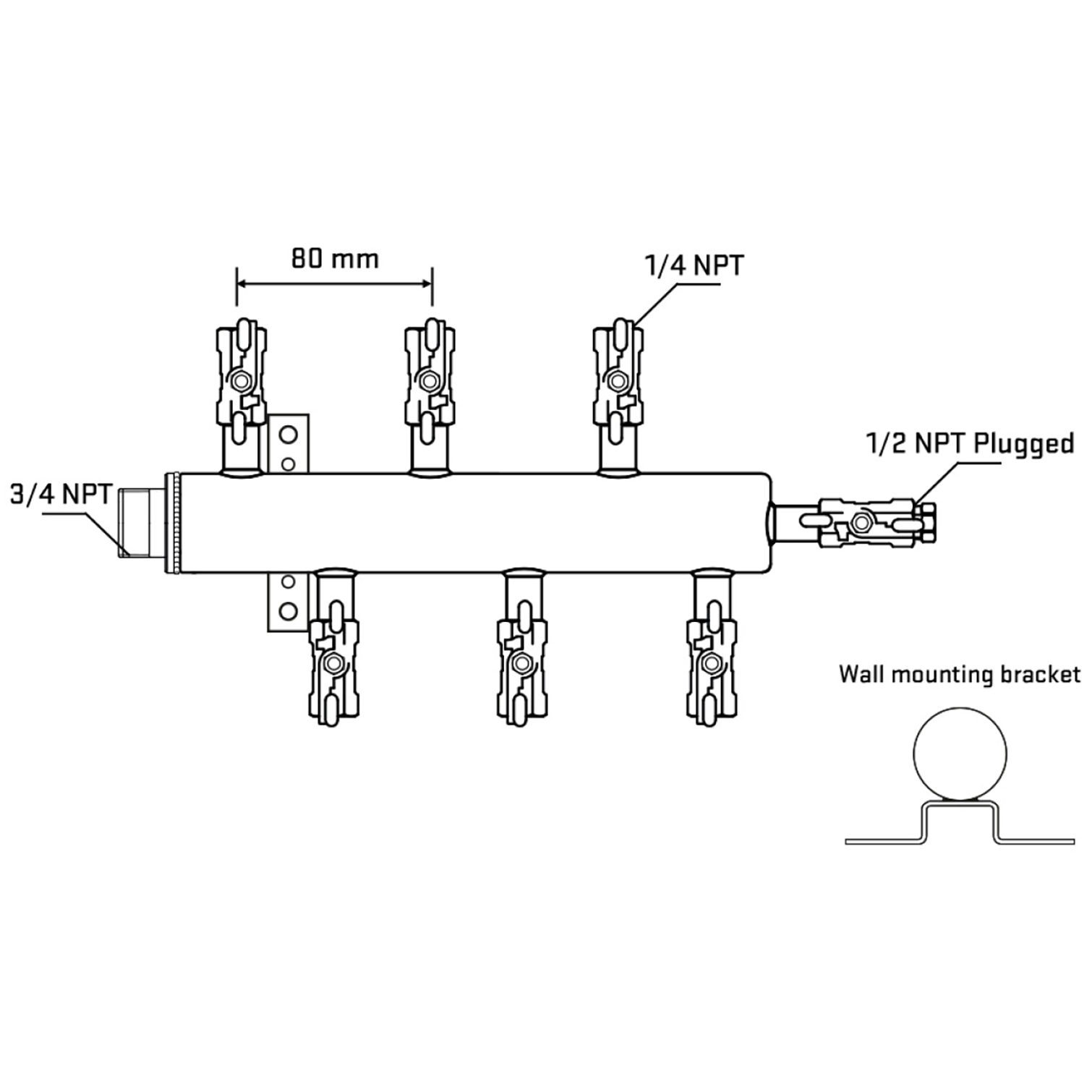 M5F1A021012 Manifolds Stainless Steel Double Sided