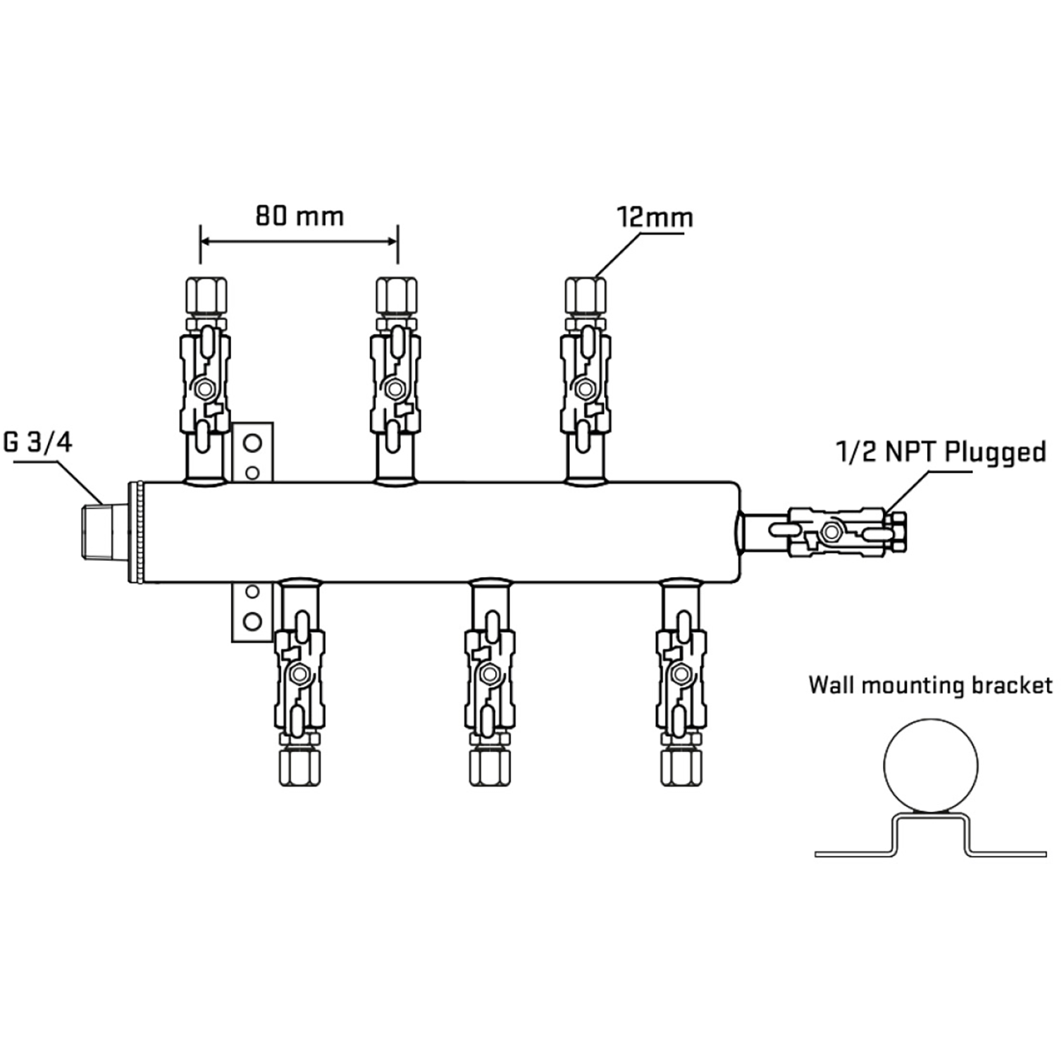 M5F1A030412 Manifolds Stainless Steel Double Sided