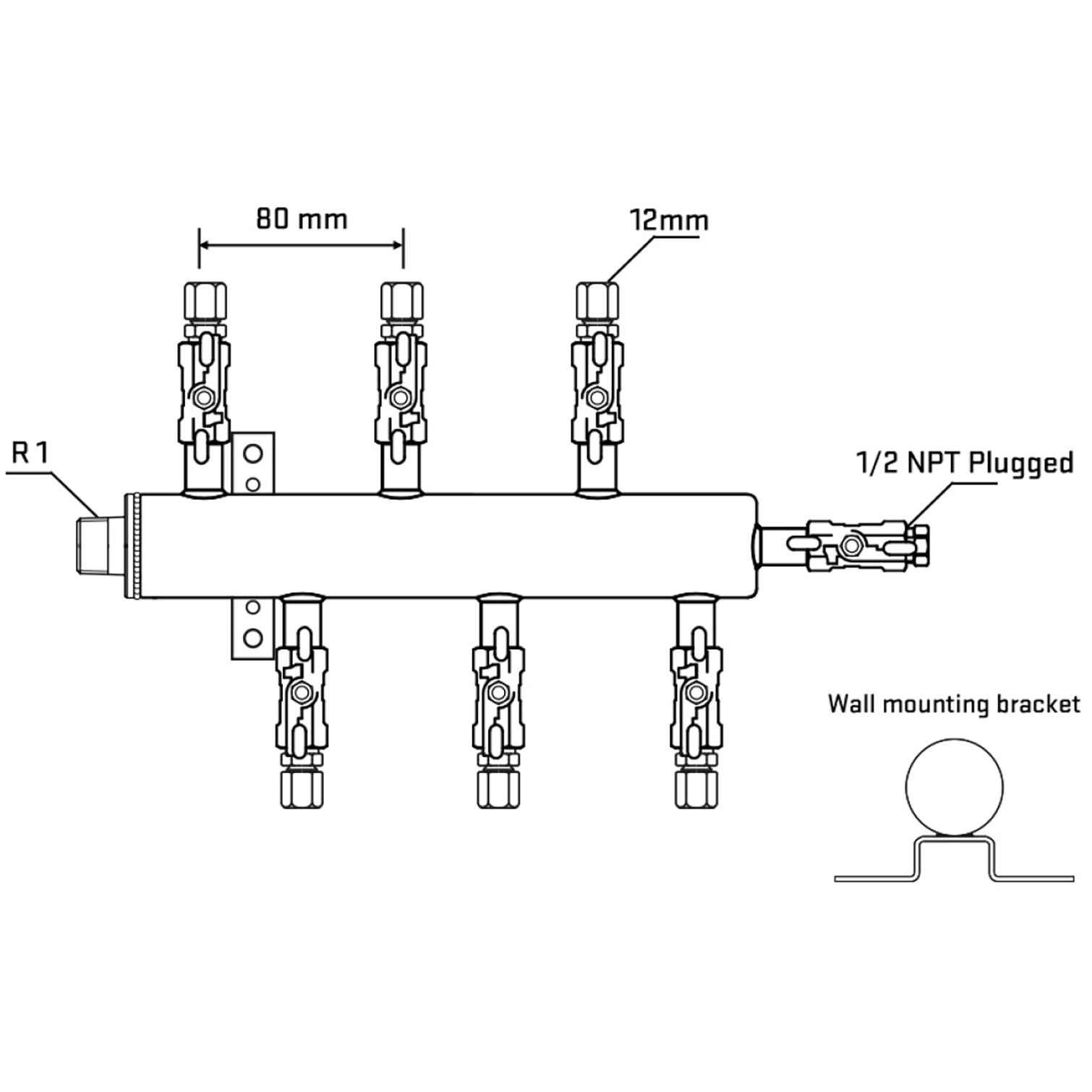 M5F1A030512 Manifolds Stainless Steel Double Sided