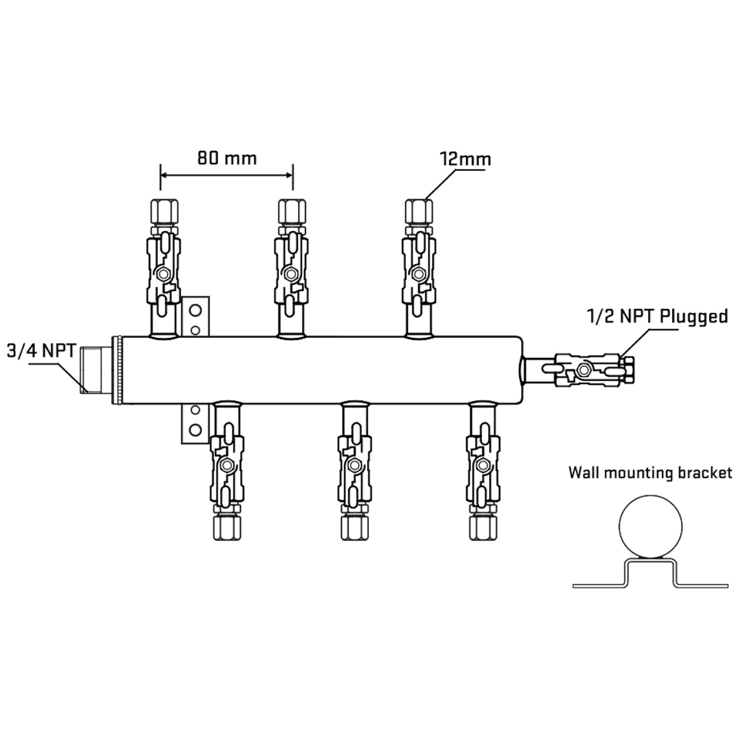 M5F1A031012 Manifolds Stainless Steel Double Sided