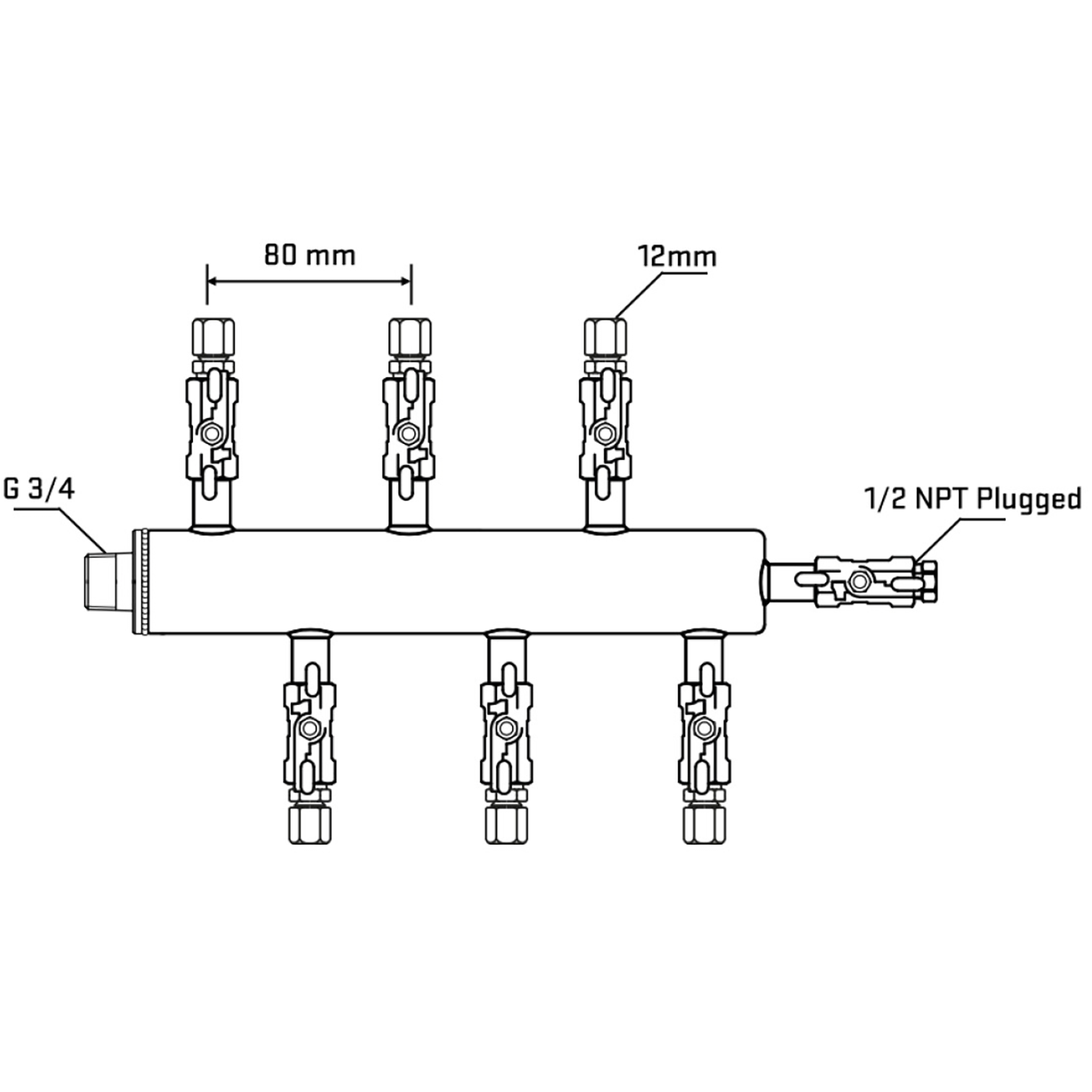 M5F1A040410 Manifolds Stainless Steel Double Sided