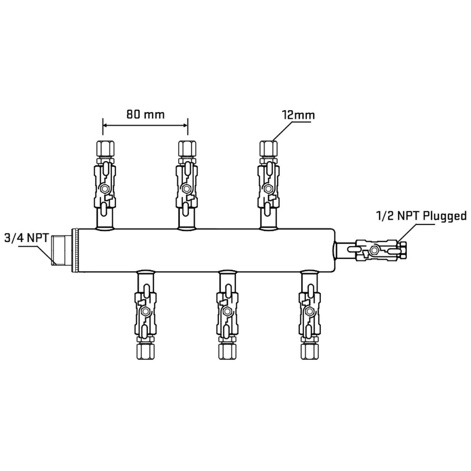 M5F1A041010 Manifolds Stainless Steel Double Sided