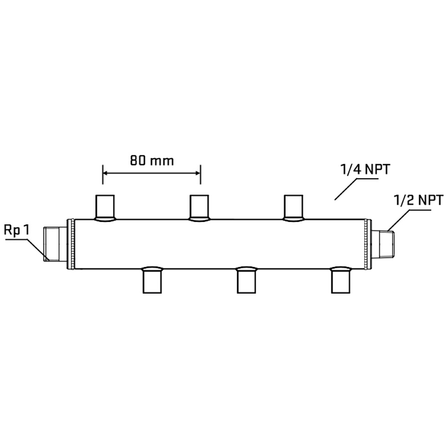 M5F1A070730 Manifolds Stainless Steel Double Sided