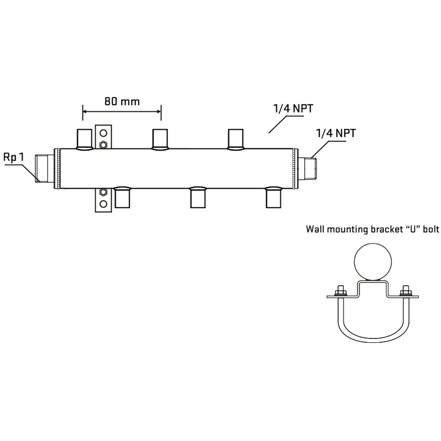 M5F1A070741 Manifolds Stainless Steel Double Sided