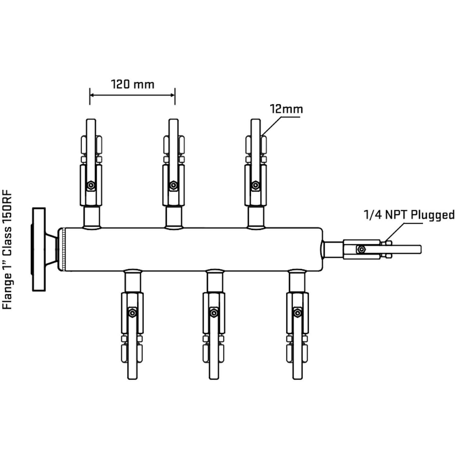M5F1B110120 Manifolds Stainless Steel Double Sided