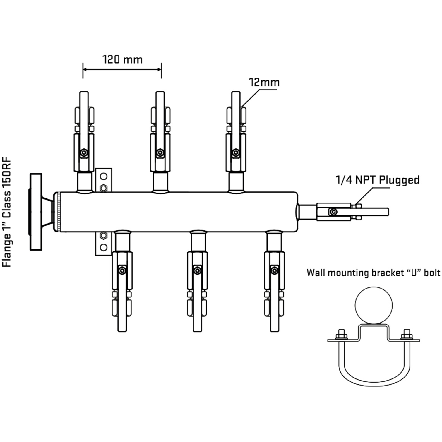 M5F1B110121 Manifolds Stainless Steel Double Sided