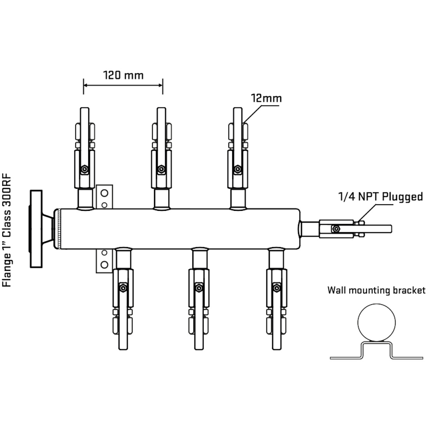 M5F1B110222 Manifolds Stainless Steel Double Sided