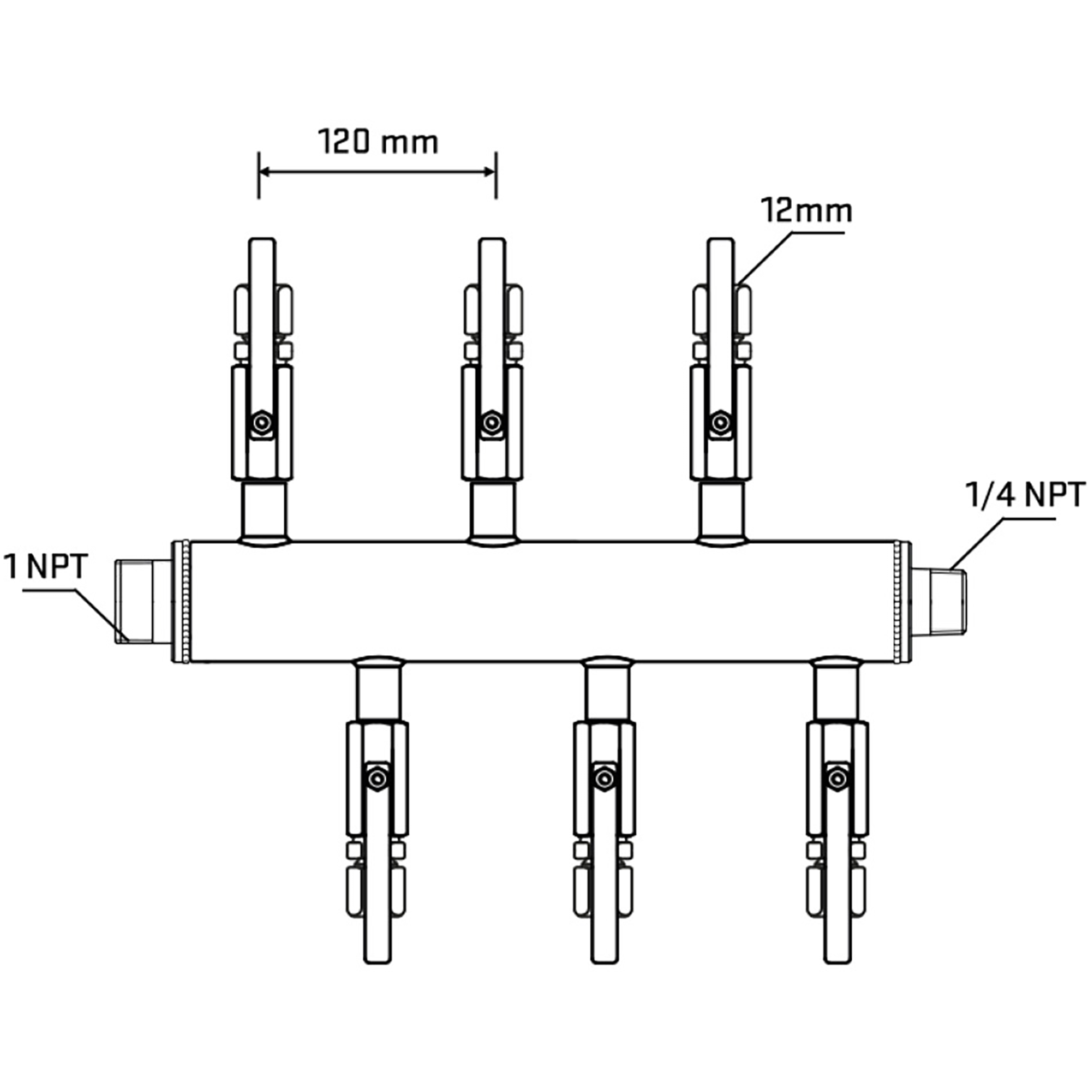 M5F1B111140 Manifolds Stainless Steel Double Sided