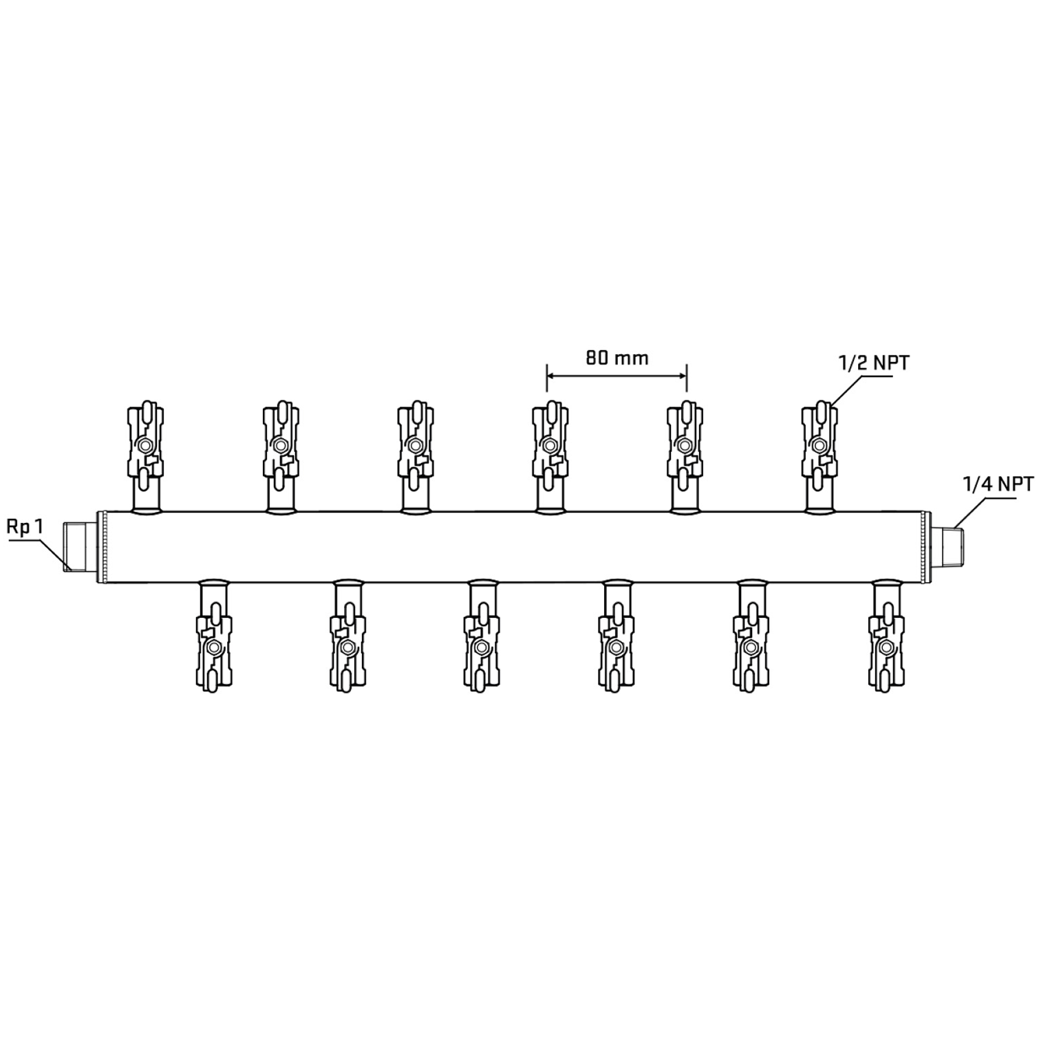 M5F2A010740 Manifolds Stainless Steel Double Sided