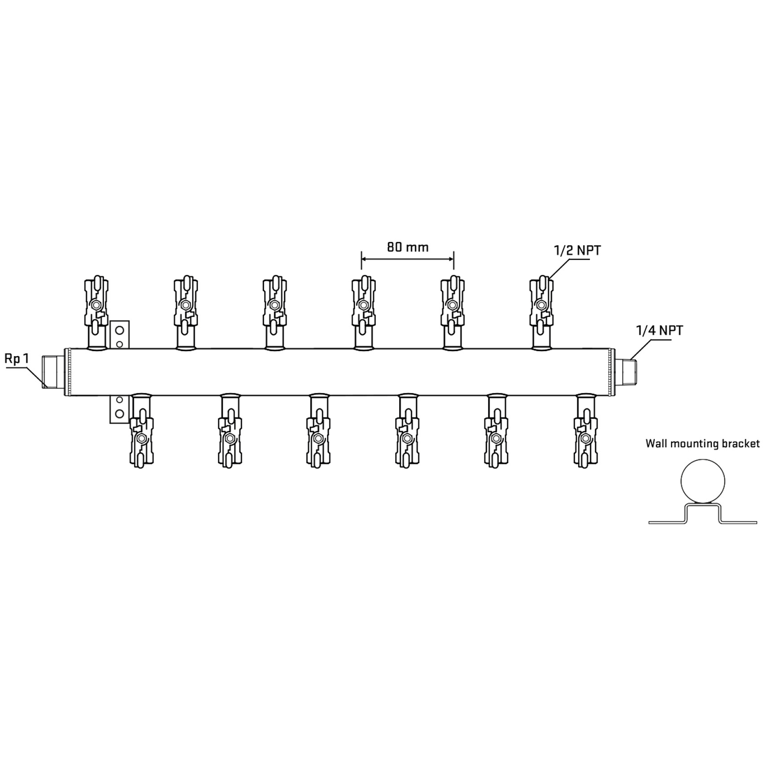 M5F2A010742 Manifolds Stainless Steel Double Sided