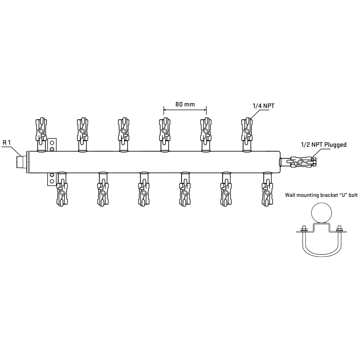 M5F2A020511 Manifolds Stainless Steel Double Sided