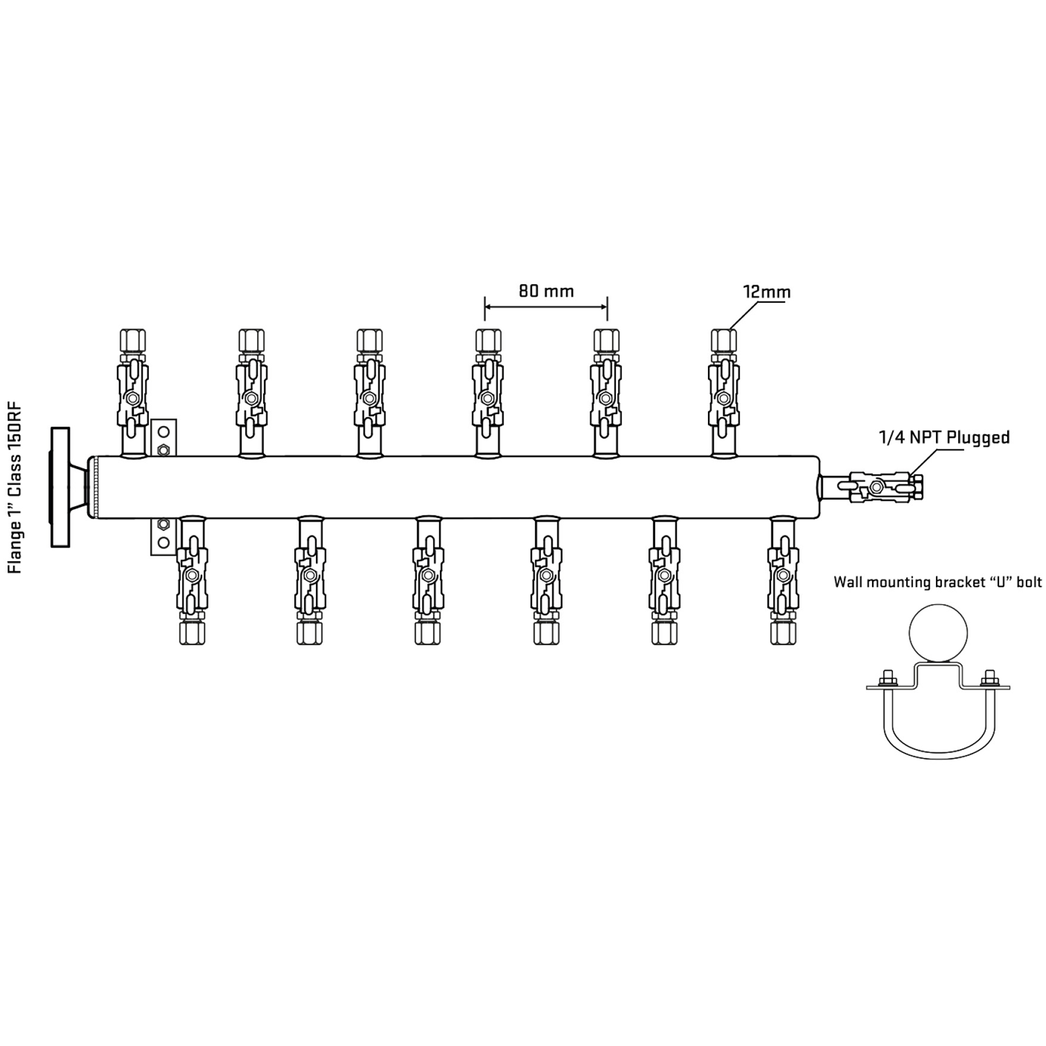 M5F2A040121 Manifolds Stainless Steel Double Sided