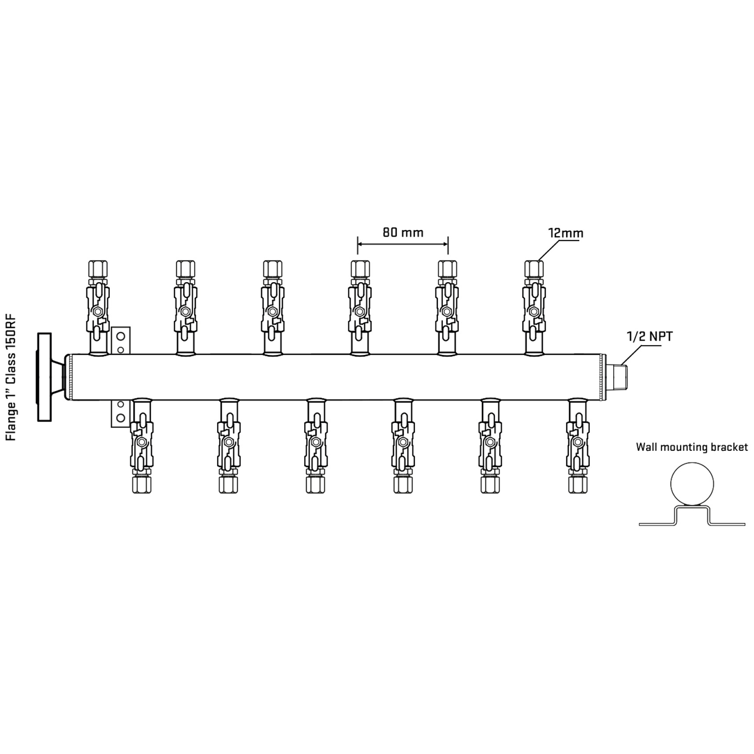 M5F2A040132 Manifolds Stainless Steel Double Sided