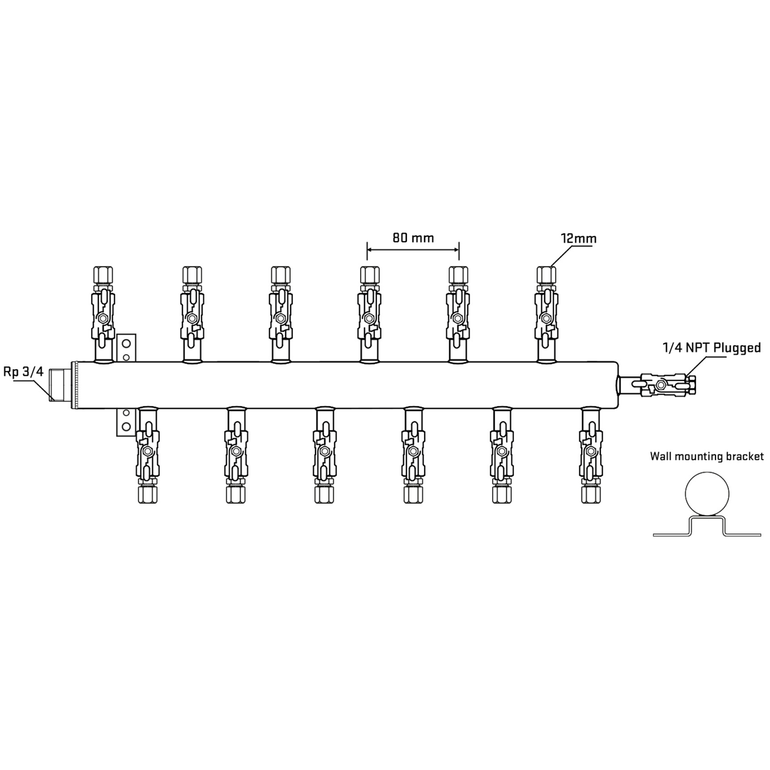 M5F2A040622 Manifolds Stainless Steel Double Sided