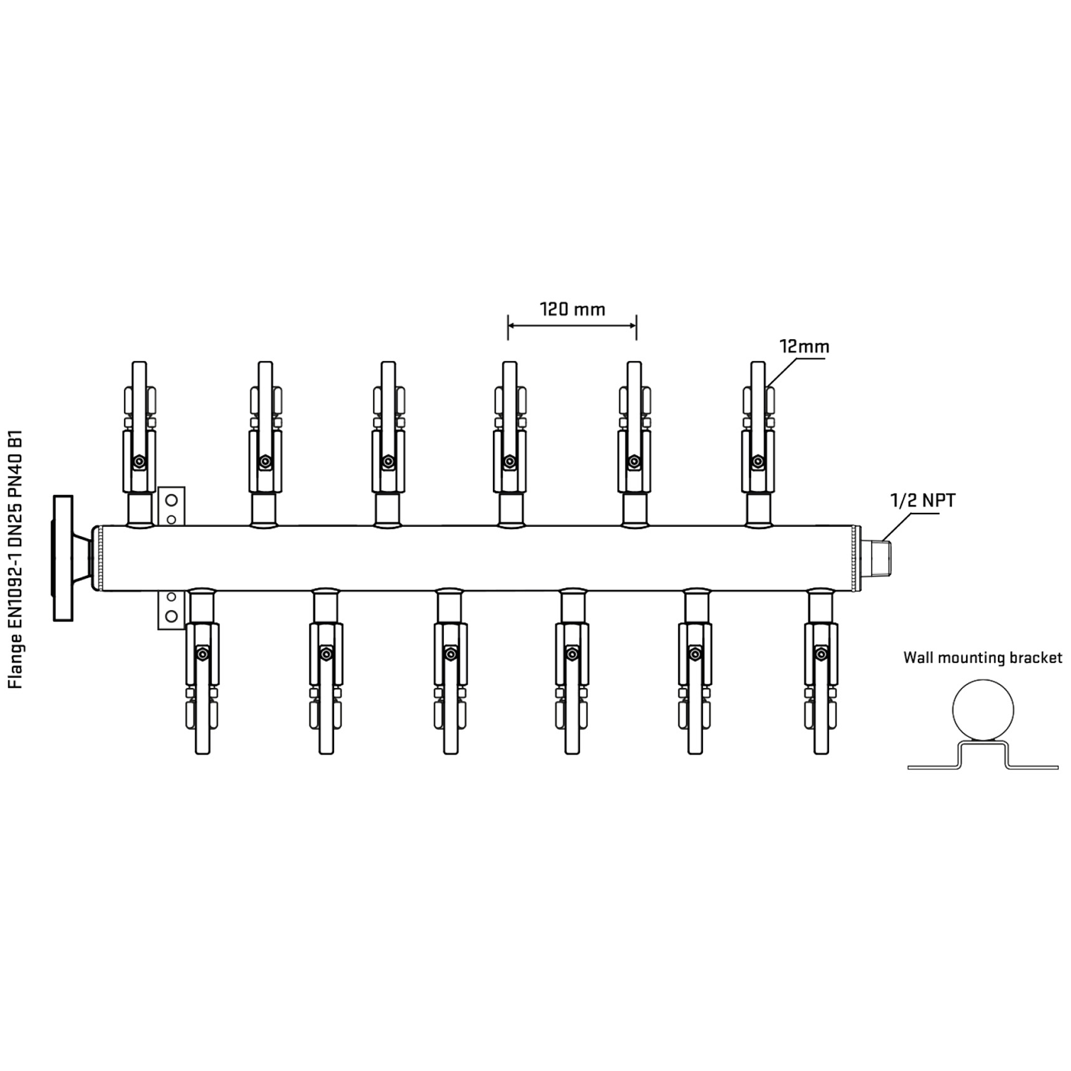 M5F2B110332 Manifolds Stainless Steel Double Sided