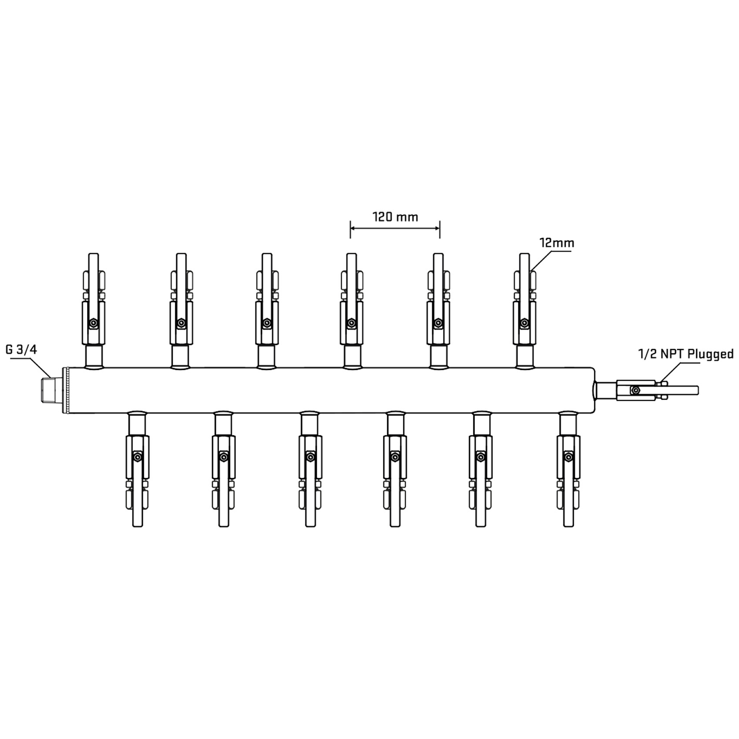 M5F2B110410 Manifolds Stainless Steel Double Sided