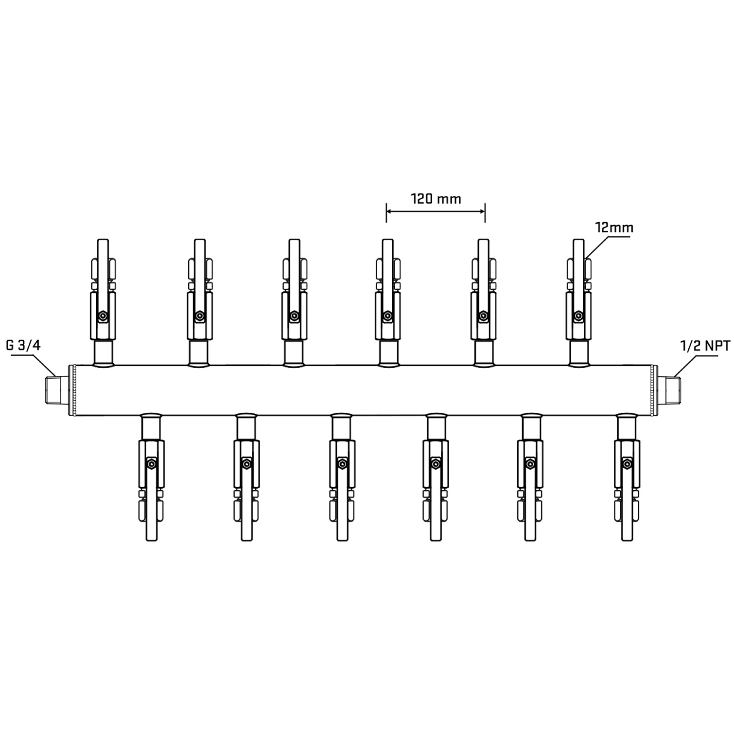 M5F2B110430 Manifolds Stainless Steel Double Sided